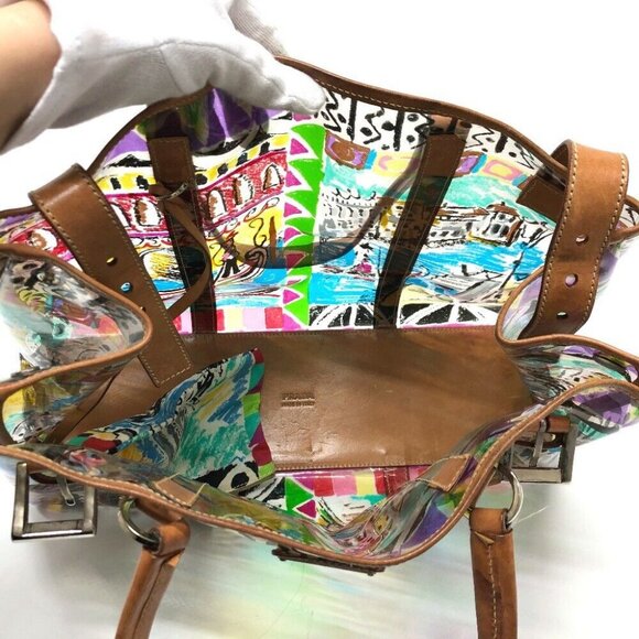 PRADA Venetian print Tote Bag Vinyl/Leather Multicolore/SilverHardware - Picture 9 of 16